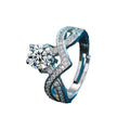 Direct Sales From Manufacturer Korean Version Female Classic Ring Imitation Moissanite Crown Open Ring Stainless Steel Jewelry