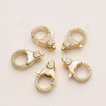 18K Gold Plated CZ Micro Pave Korean Style White Shell Clasp Jewelry Findings