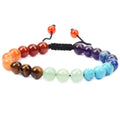 Wholesale Seven Chakras 8mm Stone Adjustable Rope Bracelets Men's and Women's Rope Bracelets Jewelry