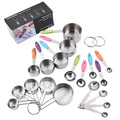 Kitchen Accessories Silicone Handle Stainless Steel Measuring Cups and Spoons Set