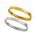 Stainless Steel 18k Gold Plated Smooth Strap Versatile Elastic Women Bracelet YF6213
