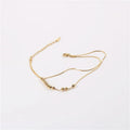 Fenny Jewelry 18K PVD Plated Wholesale Waterproof&No Fade Trendy Fine Double Layer Bead Chain Stainless Steel Anklet for Women