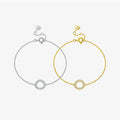 FUAMAY Classic Zircon Charm Nice Bracelet 18K Gold Plated 925 Sterling Silver Trendy Gift for Women