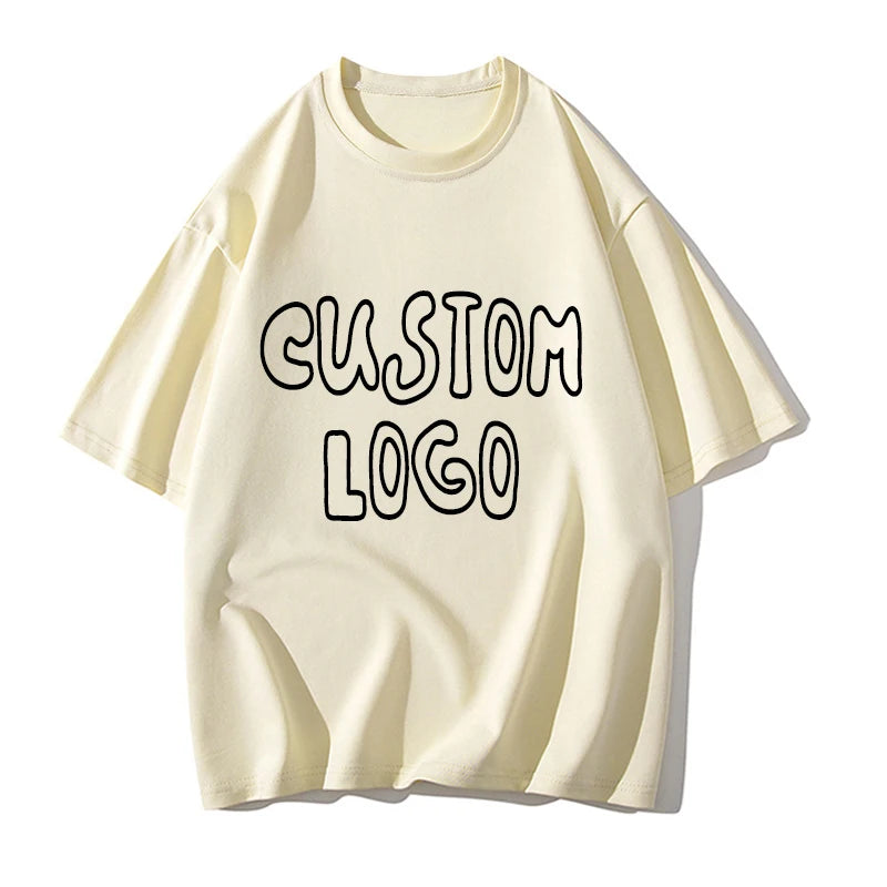 OEM Custom High Quality Personalized 100% Cotton Crew Neck Tshirt Oversized Streetwear Digital Print Embossed Boxy 240 Gram