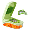 7in1 Stainless Steel Manual Multifunctional Food Cutter Mini Kitchen Tool Cutting Fruits Onions Veggies Garlic Lemon Shredding