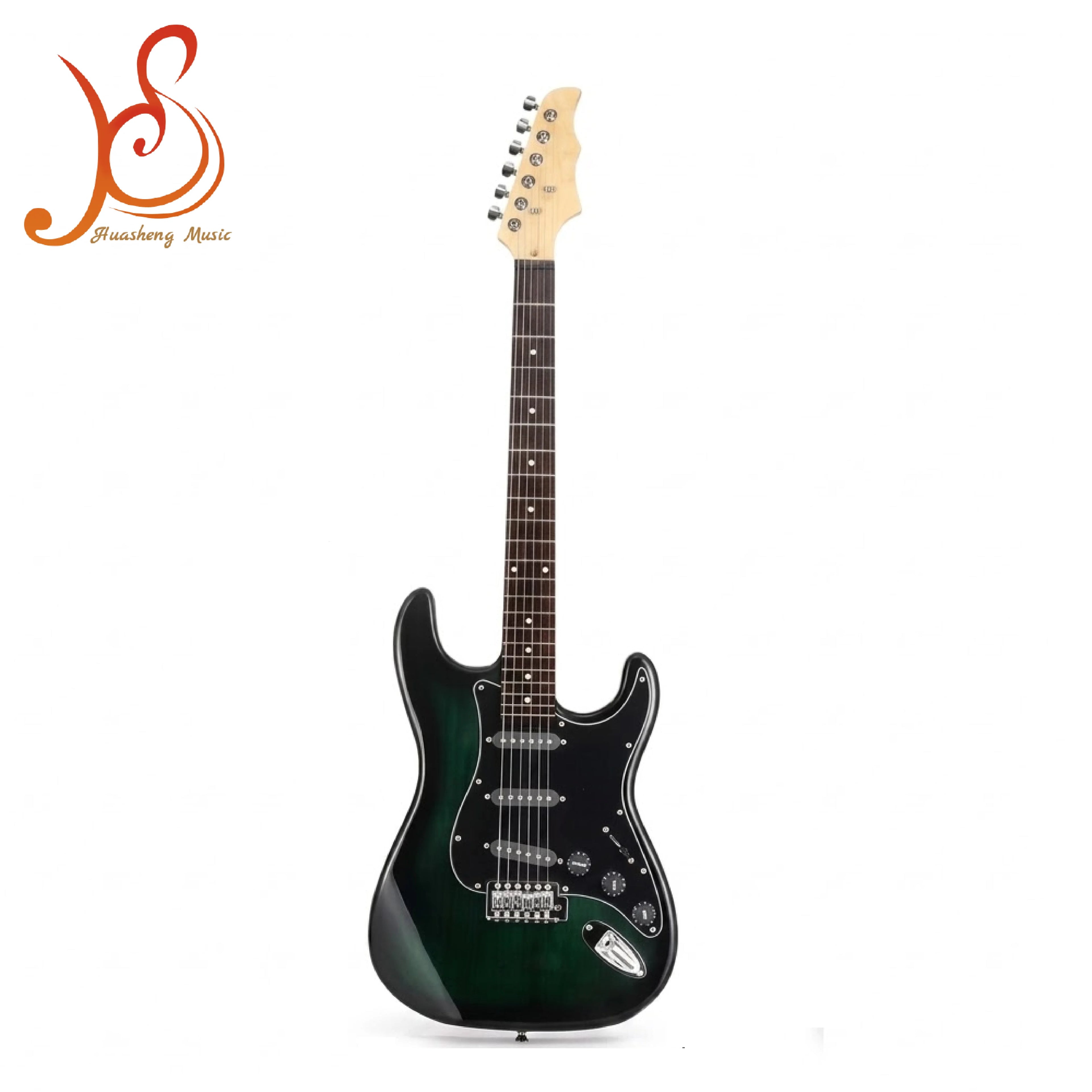 Full Size Electric Guitar 39 Inch Basswood Body Maple Neck Rosewood Fingerboard 6 Steel Strings for Beginner Kit