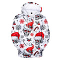 Fitspi Christmas Print Men's Hooded Sweatshirts Festive Red Women Hoodies Autumn Fashion Trend Leisure Comfortable Pullover Coat