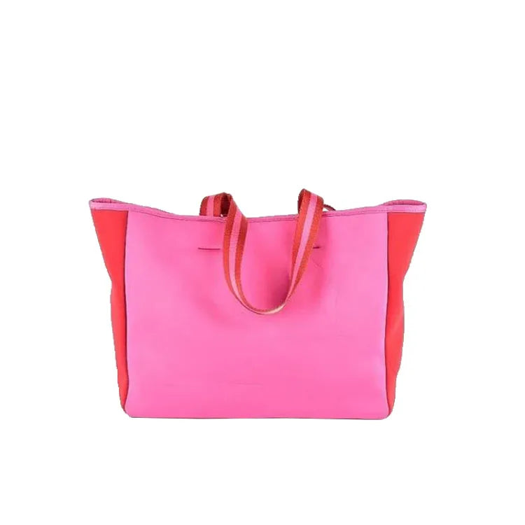 Spring Summer Beach Shoulder Tote Bag Lady Bright Pink Fashion Women's Purse Handbag