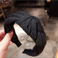 New Korean Solid Color Version of the Knot Knotted Wide-brimmed Headband Tiara Hairpin slip Headband Hair Accessories Hair Hands
