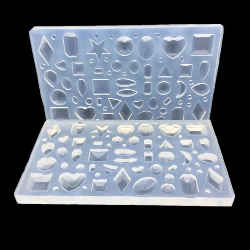 DIY Mirror Jewelry Crystal Epoxy Silicone Mold Love Geometry Moon Variety Gem Pendant Mold Five Star