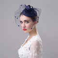 Fashion Women Wedding Party Retro Elegant Linen Large Mesh Vintage Flower Party Hair Decoration Bride Hat