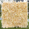 Hot Sale Wedding Wall Decor champagne Color Silk Roll up Artificial Flower Wall Backdrop for Sale