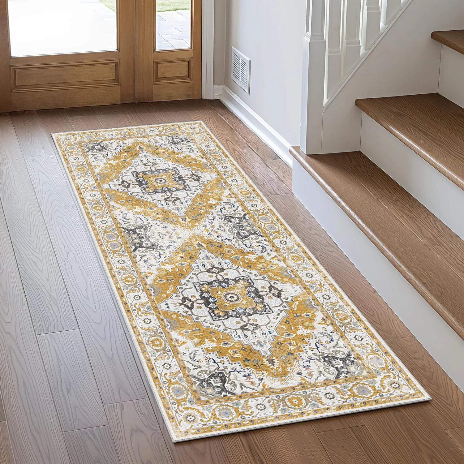 Persian Living Room Moroccan Soft Rug Distressed Style Runner Rugs with Non-Slip for Bedroom Kitchen Machine Made