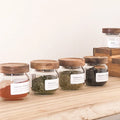 Acacia Wood Lid Glass Jar Household Storage Spice Jar Spice Food Grade sealed Seasoning Jar