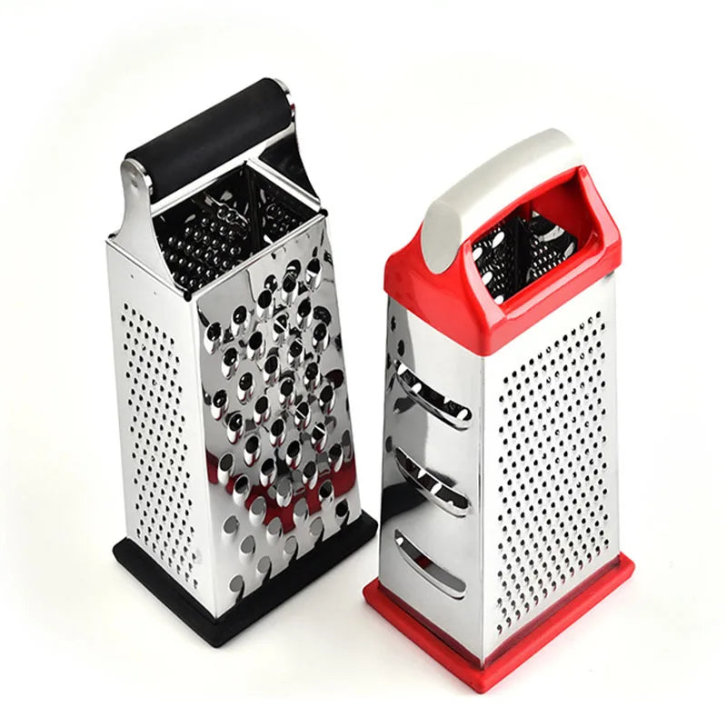 Cheap  4 Sides Multifunction Handheld Stainless Steel Kitchen Cheese Ginger Slicer Grater with Soft TPR Handle