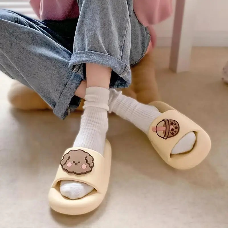 Soft Cushioned Slides Featuring Fun Animal and Food Icons Ideal for Playful Home comfort and Unique Personal Style