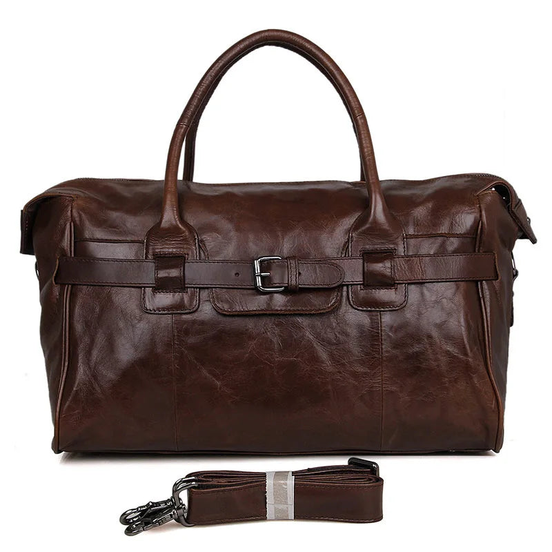 Top Sales Holdall Custom Sample Travel Duffle Bags Tote Luxury Genuine Leather Weekend Bag