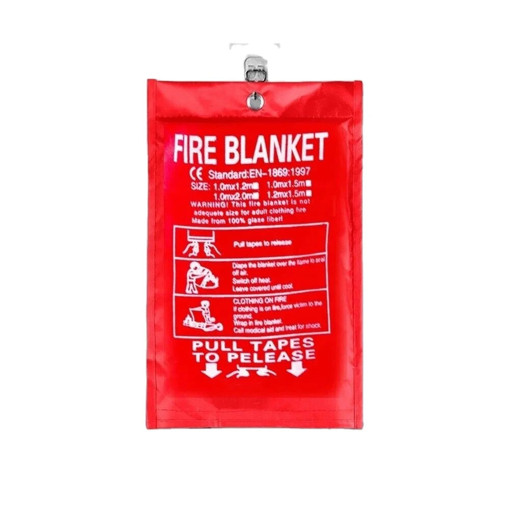 EN 1869 Certified 1.2m X 1.8m White Fiberglass Fireproof Anti-Emergency Kitchen Fire Blanket 550F Temperature Resistant 0.43mm