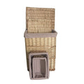 Set 5 Woven Wicker Eco-Friendly Stackable Laundry Hamper Baskets Lining for Clothing Storage Home Living Room Wardrobe