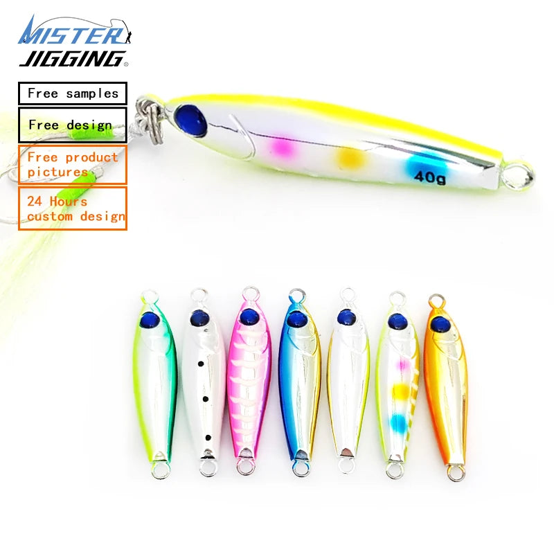 MISTER JIGGING 40g 55g 75g Long Cast Lure Luminous Lead Jig Fishing Lure Manufacturing Metal Jig Lure