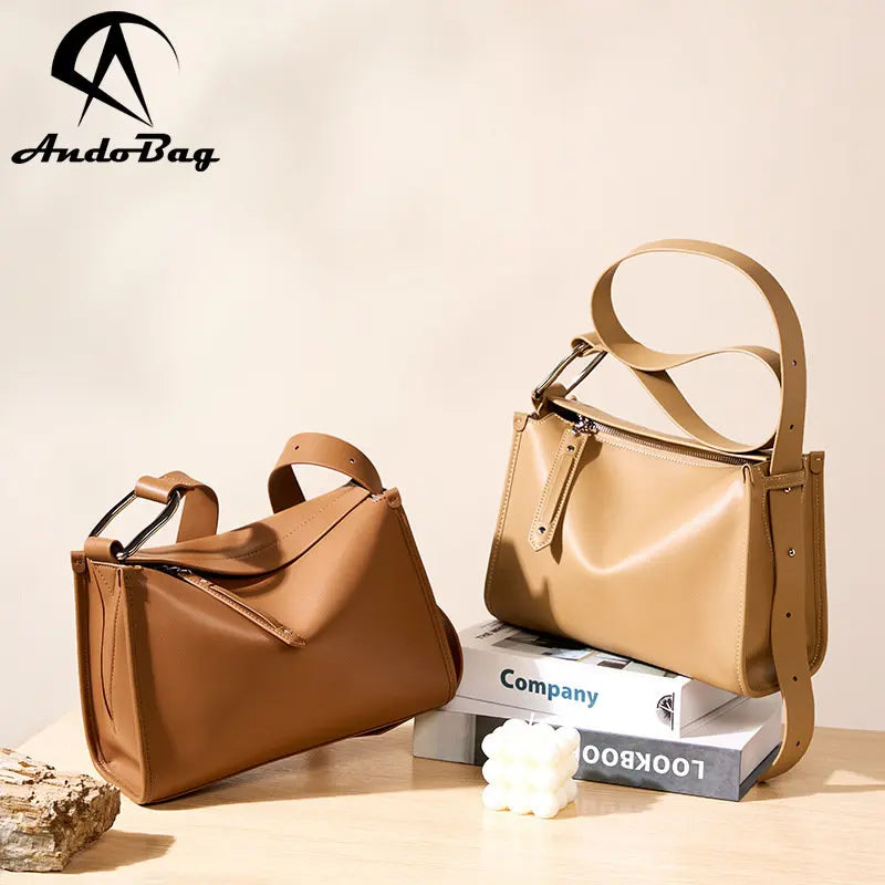 AndoBag Shoulder Crossbody Bags for Women Genuine Cow Leather Square Bag Fashion Trend Ladies Handbag 2298