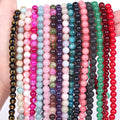 4 6 8 10mm Aquamarine Amethysts Agates Jaspers Turquoises Natural Stone Beads 15-inch Length AsVrai U Brand Jewelry Making DIY