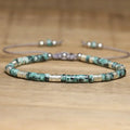Wholesale Ethnic Style 2x4mm African Turquoise Stone Bracelet for Women Handmade Braided Adjustable Fashion Beaded Bracelet Gift