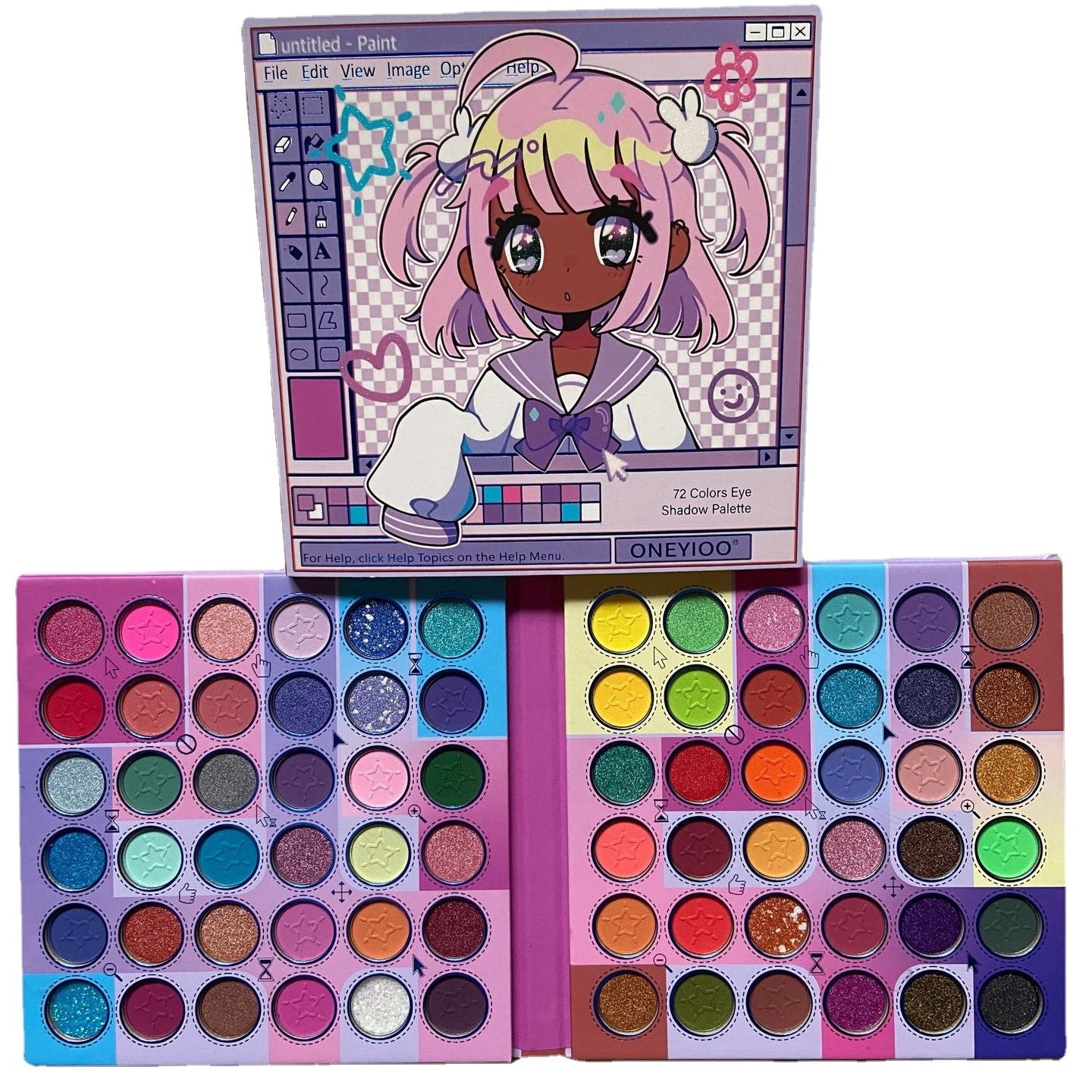 72 Color Luminous Powder Eye Shadow Factory Direct Glitter Custom Children Stage Makeup Waterproof Professional High Pigment