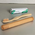 Eco-Friendly Bamboo Toothbrush for Adults Biodegradable and Non-Toxic Charcoal Paint Disposable with Round Handle