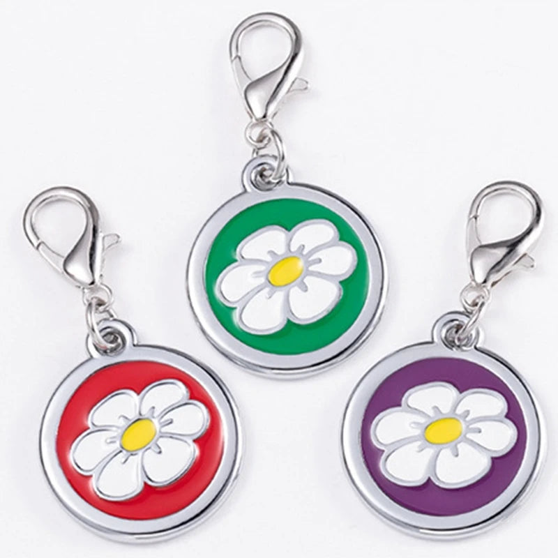 Custom Cute Mini Metal Key Chains Cat Charm New Flower Dog Keychain Pet Tag for Collar