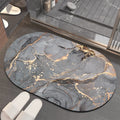 Oval Diatom Mud Soft Comfy Mould Resistant Quick-Dry Non-Slip Bath Mat Quick-Dry Toilet Floor Foot Bath Mat for Bathroom