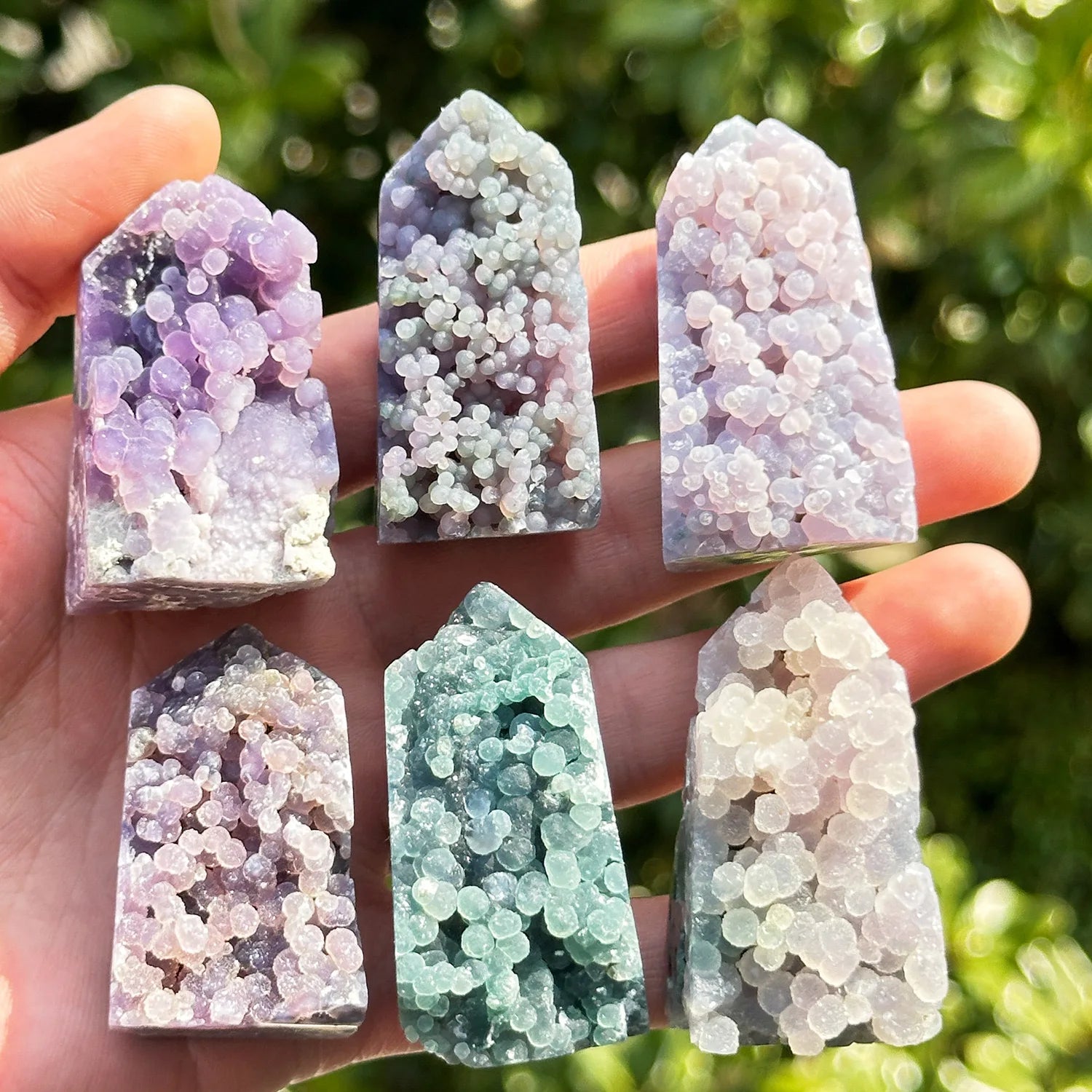 Wholesale Natural Grape Agate Stone Tower Grape Agate Point for Sale