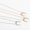 EManco Fashion New Moon Pendant Necklace 316l Stainless Steel Moon Crescent Pendant Necklaces