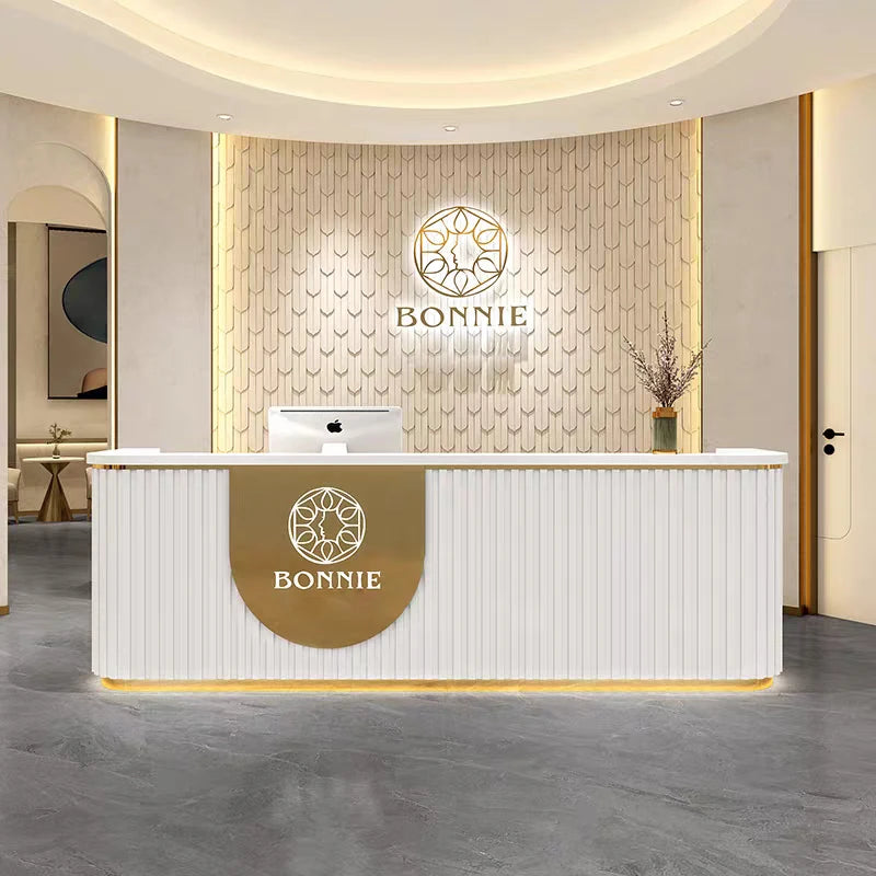Modern Office Furniture-Beauty Salon Reception Counter Versatile for Hotels Gyms Schools Hospitals Supermarkets & Malls