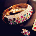 Fashion Simple Crystal Engagement Band Round Shape Metal Alloy Classic Charming Rings for Women Jewelry