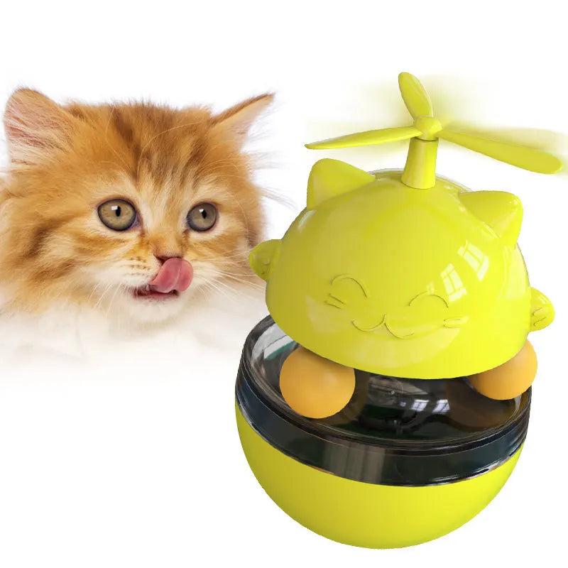 360 Degree Multifunctional Plastic Pet Cat Toy Ball Eco-Friendly Swivel Entertaining Training Feeding Toy