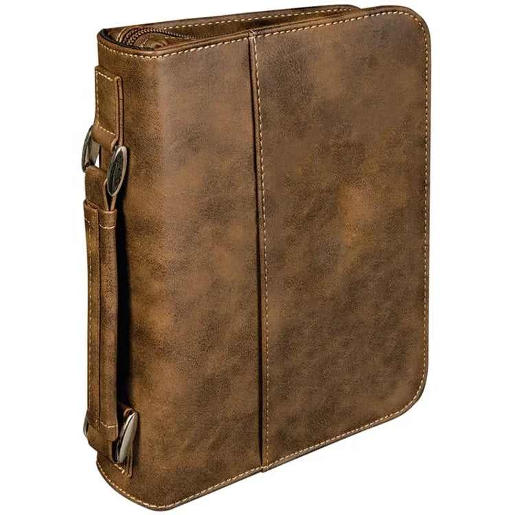 Wholesale Pu Leather Holy Bible Case Portable Handle Zipper Closure Custom Blank Laserable Leatherette Bible Cover for Women