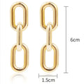 Wholesale Brass Alloy Gold Color Women Chunky Very Long Chain Link Dress Earring Jewelry