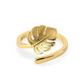 Hawaii Jewelry Wholesale Fine Jewelry Rings  Adjustable Cute Gold and Silver 925  Stamped Monstera Leaf Rings Jewelry Women