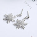 S925 Sterling Silver Earrings Temperament Snowflake Diamond Earrings Women's Joker Cute Earrings