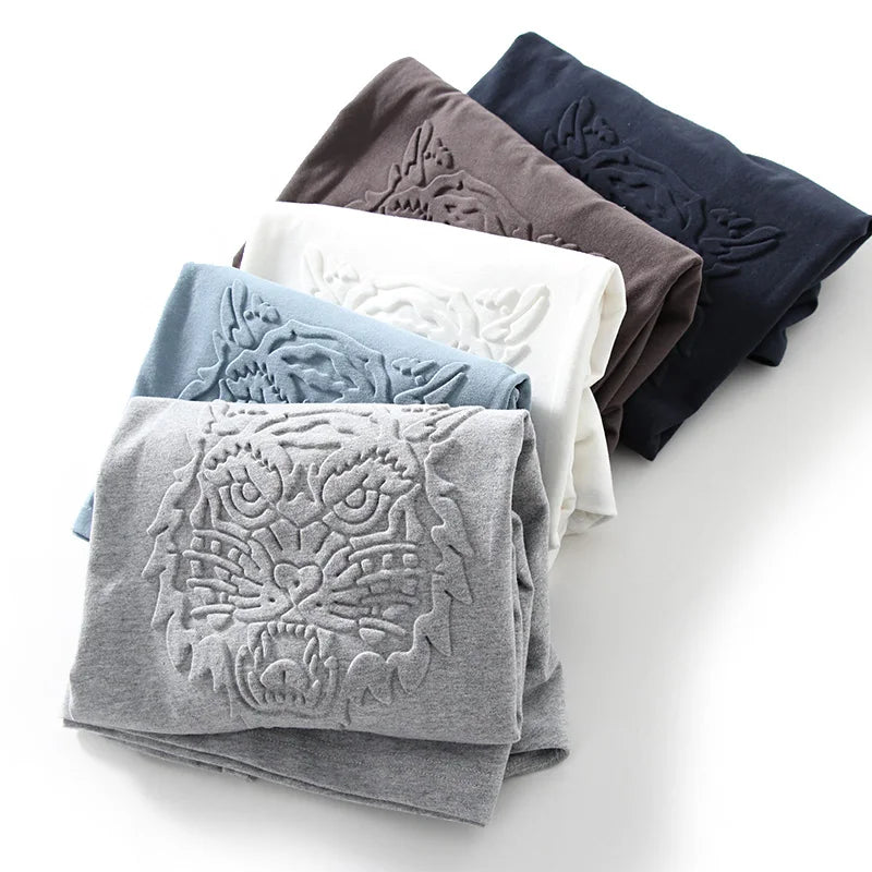 Wholesale Summer Fashionable Embossed T-shirt Customize Your Design logo 3D Puff Printing Emboss Men's Tshirt