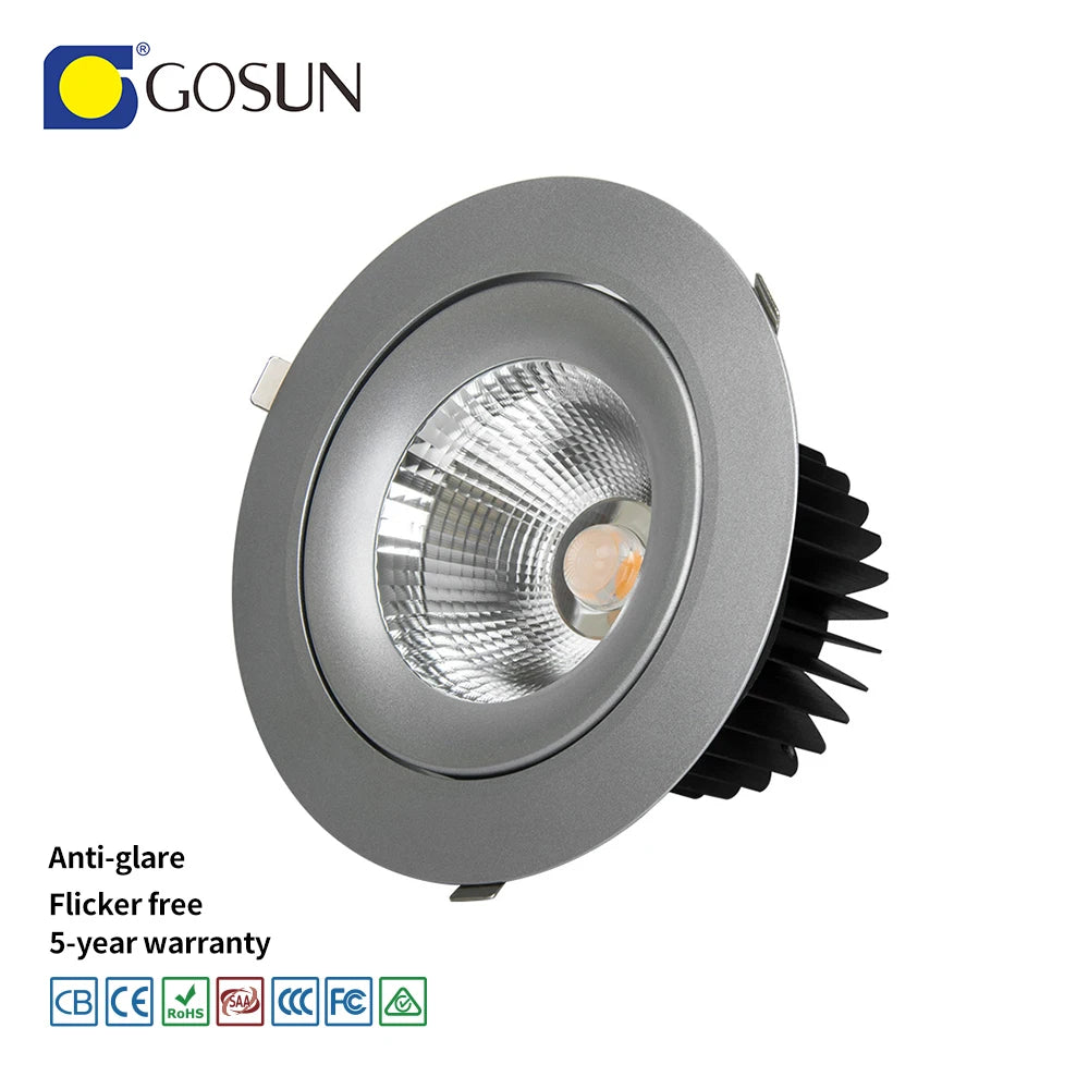 Smart Control 8-90W Anti-Glare Free Flicker Reflector/Lens Optics Recessed COB Downlight Modern Warm White Hotel Office Use