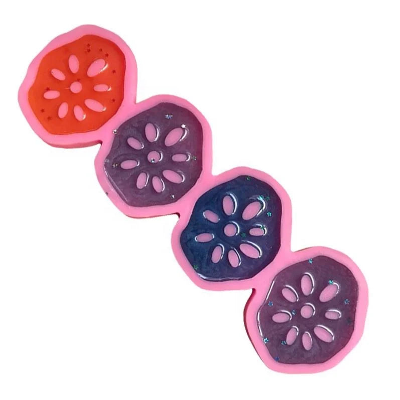 Hengya Silicone Chocolate Mould with Crisp Lotus Root Slices Shape. Silicone Sugar Lace Mould 3D Fondant Mermaid Tail