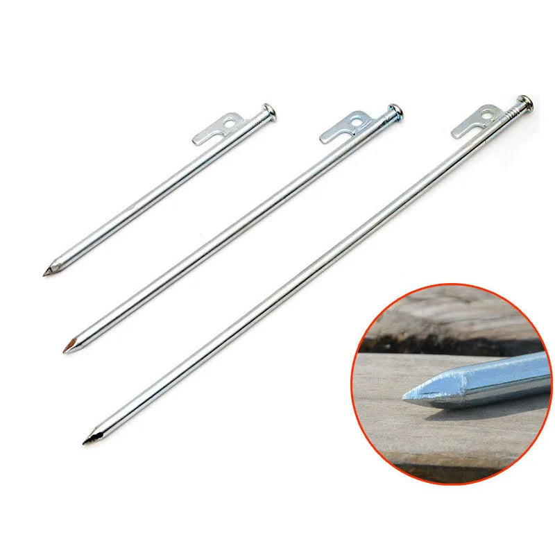 Camping Tent Stakes Iron Camping Garden Canopy Stakes Pegs