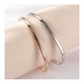 HOVANVI Wholesale Classic Couple Open Lettering Bangles Bracelet Stainless Steel Name Bangles for Women Men