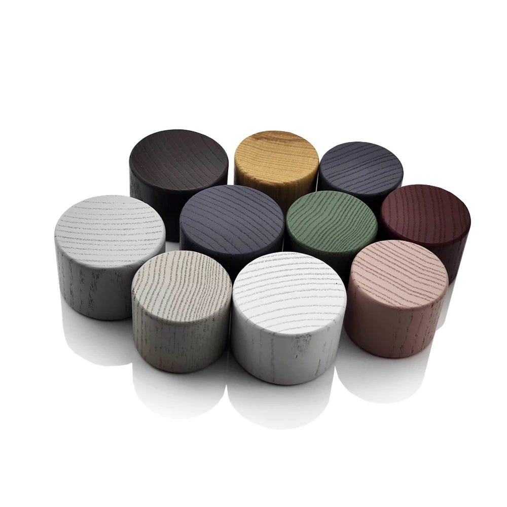 Custom Made Multi Color Round Cylinder Personalised logo Original Design Wood Perfume Cap for Perfume Bottle Diffuser Bottle