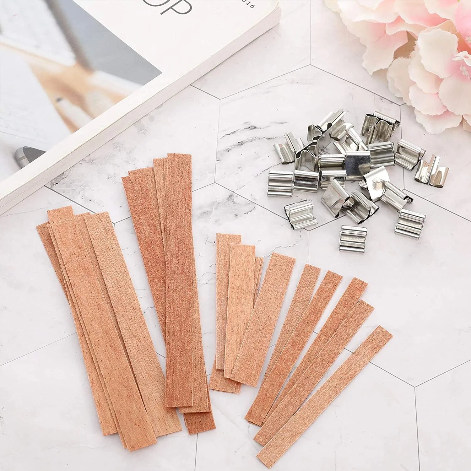 Factory Price Wholesale Wooden Wick Candle Wicks for Candle Making Wood Wicks With Metal Holder