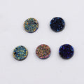 Wholesales 11.5mm Resin Round Gypsophila Flat Bottom Crystal Cluster Druzy Cabochon Resin Jewelry Accessories