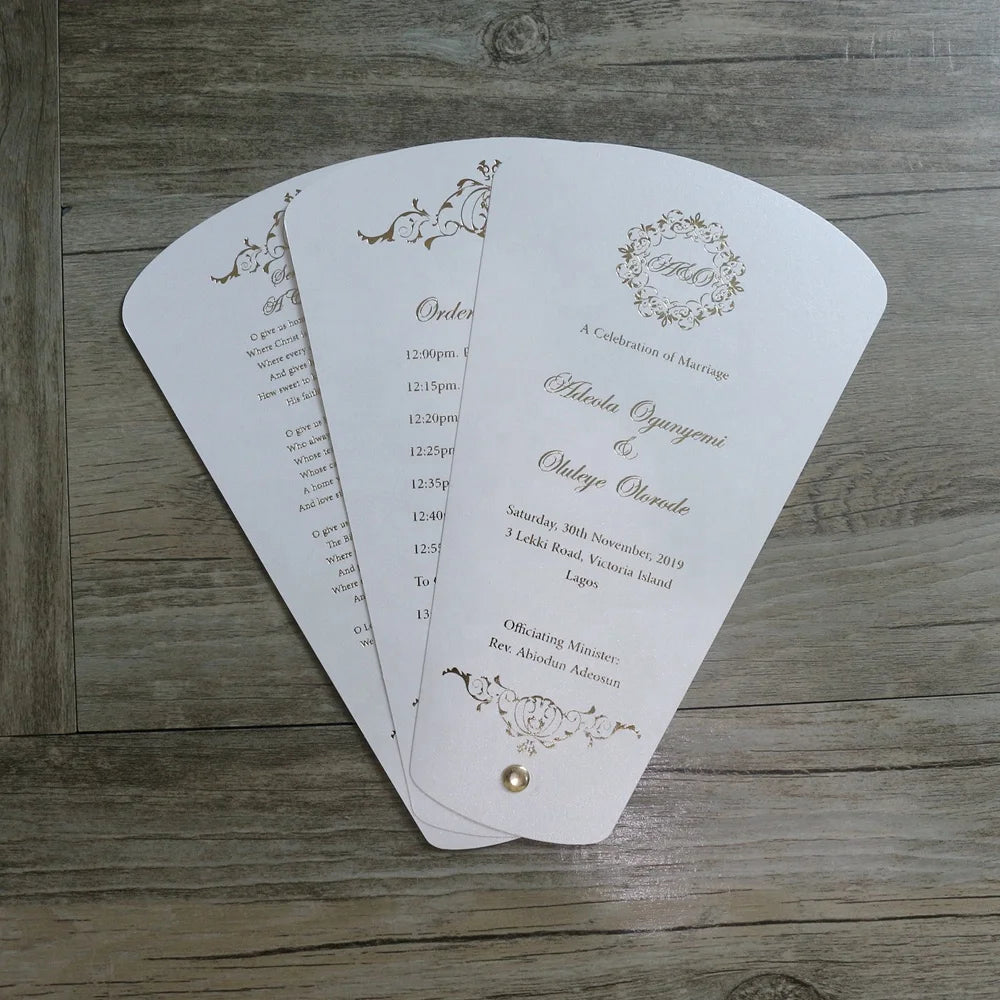 Fashionable Chic Fan-Shaped Wedding Invitation Card Wedding Program