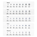 Hot Sale New Arrival 5A White Cubic Zirconia Carat Size Reference Chart Diamond Chart Size Tools for Jewelry Store